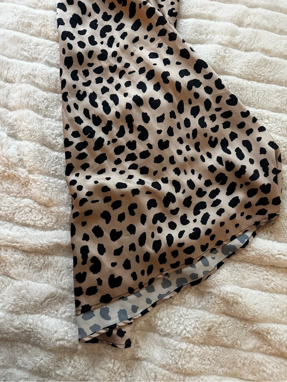 SHEIN Beige and Black Leopard Print Midi Skirt